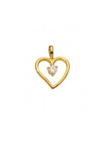 Pendentif cœur en plaqué or avec oxyde de zirconium au centre 3260069 Laval 1878 19,90 €