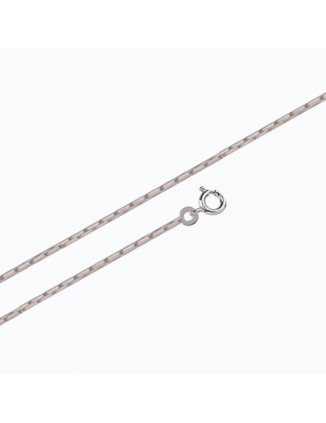 Necklace chain in silver mesh round bean - 45 cm