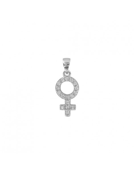 Pendentif symbole féminin en argent rhodié et oxydes de zirconium 31610138 Laval 1878 29,90 €