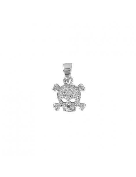 Pendentif tête de mort en argent rhodié micro serti d'oxydes 31610140 Laval 1878 32,00 €