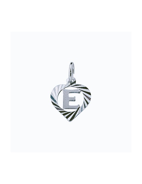Sterling silver pendant encircled by a chiseled heart - initial E 886904 Laval 1878 9,90 €