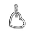 Small heart pendant in sterling silver and zirconium oxides