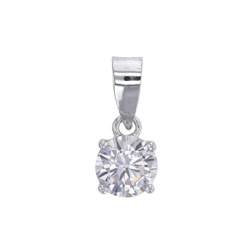 Pendentif en argent rhodié et oxyde de zirconium serti 4 griffes 6 mm 3160320 Laval 1878 16,60 €