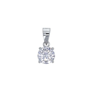 Pendentif en argent rhodié et oxyde de zirconium serti 4 griffes 7 mm 3160321 Laval 1878 18,00 €