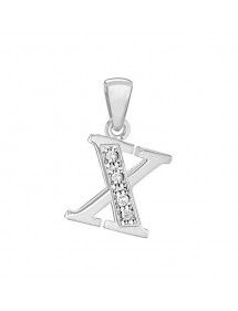 Pendentif en argent rhodié et oxydes de zirconium - Lettre X 31610349X Laval 1878 24,00 €