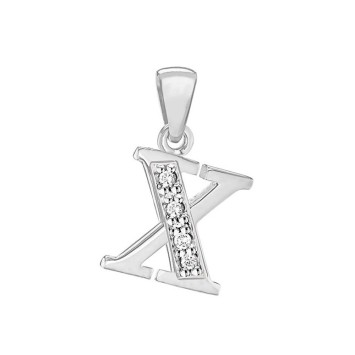 Pendentif en argent rhodié et oxydes de zirconium - Lettre X 31610349X Laval 1878 24,00 €