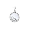 Letter pendant in a round with zirconium oxides - Letter B