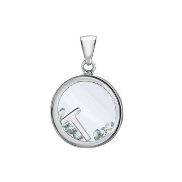 Pendentif lettre dans un rond avec des oxydes de zirconium - Lettre T 31610350T Laval 1878 36,00 €