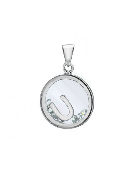 Pendentif lettre dans un rond avec des oxydes de zirconium - Lettre U 31610350U Laval 1878 36,00 €