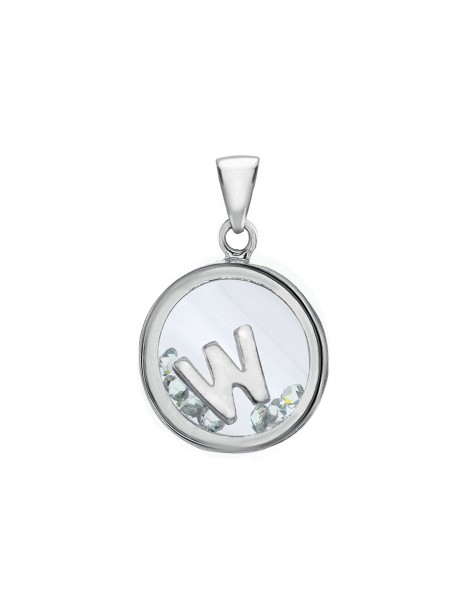 Pendentif lettre dans un rond avec des oxydes de zirconium - Lettre W 31610350W Laval 1878 36,00 €