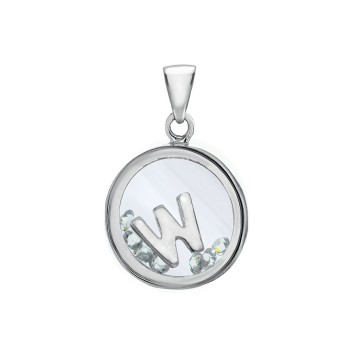 Pendentif lettre dans un rond avec des oxydes de zirconium - Lettre W 31610350W Laval 1878 36,00 €