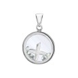 Pendentif lettre dans un rond avec des oxydes de zirconium - Lettre X