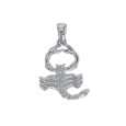 Pendant Zodiac sign Scorpio rhodium silver