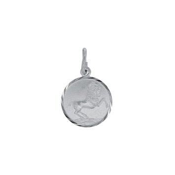 Pendant Zodiac sign Aquarius streaked round rhodium silver 31610380 Laval 1878 19,90 €