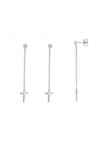 Earrings adorned with a rhodium silver cross 3131631 Laval 1878 26,90 €
