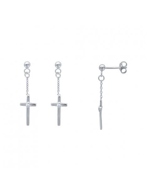 Kreuz Ohrringe in Rhodium Silber und Zirkonoxid 3131610 Laval 1878 38,00 €