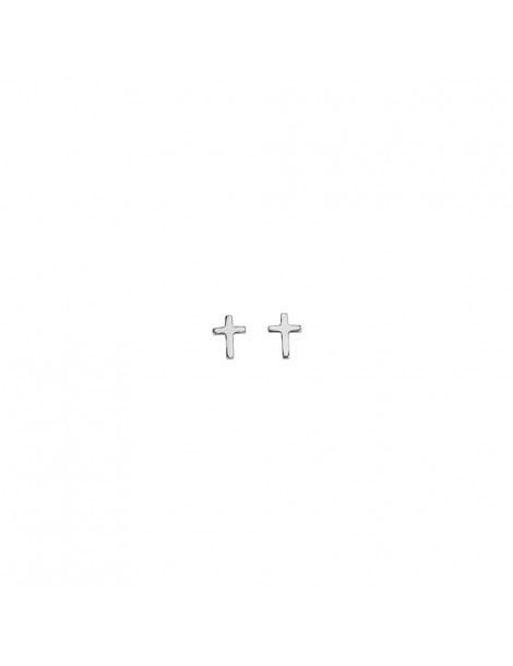 Boucles d'oreilles puces croix en argent rhodié 3130694 Laval 1878 16,00 €