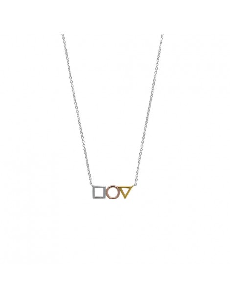 Collana con forme geometriche in argento, argento e rosa 317517 Laval 1878 33,50 €