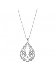 Collana a pendente ovale in argento rodiato con motivo a pizzo 317298 Laval 1878 42,00 €