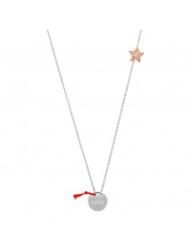 Round necklace "Love" adorned with a pink gold star in rhodium silver 317398 Laval 1878 36,00 €