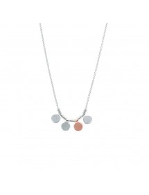 Necklace with small round rhodium silver and rose gold silver 317518 Laval 1878 39,90 €