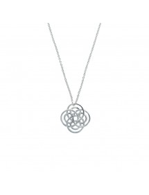 Flower necklace with intertwined circles in rhodium silver 317399 Laval 1878 34,90 €