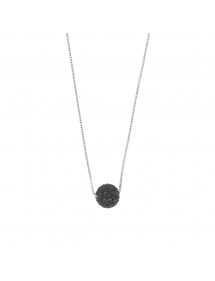 Rhodium silver necklace decorated with a black bohemian crystal ball 3171041 Laval 1878 37,50 €