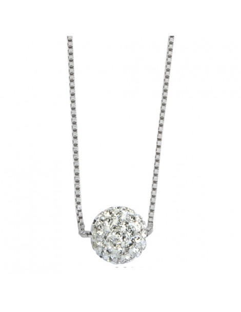 Collier en argent rhodié orné d'une boule en Cristal de bohème 12 mm 3170701 Laval 1878 36,00 €