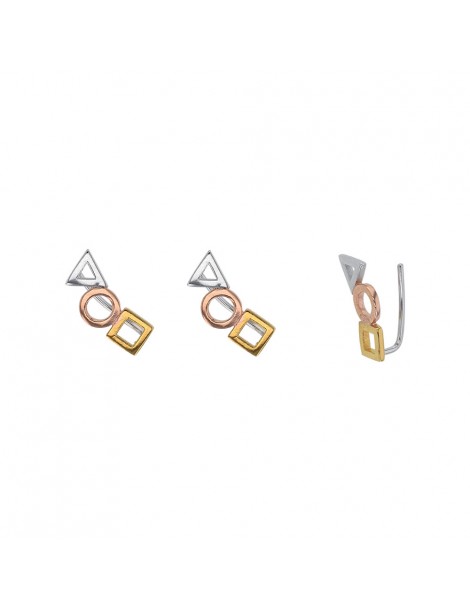 Earrings geometric shapes silver, golden silver and golden rose 313356 Laval 1878 30,00 €