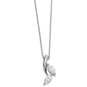 Collana in argento rodiato con 2 pietre di ossido di mandorle 3170859 Laval 1878 39,90 €