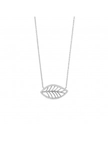 Collier "Feuille graphique" en argent rhodié et oxydes de zirconium 31710307 Laval 1878 54,00 €