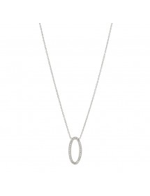 Collana ciondolo ovale microserti in argento rodiato e ossidi 31710337 Laval 1878 54,00 €