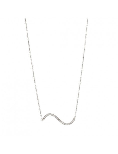 Collier vague microserti argent rhodié et oxydes de zirconium