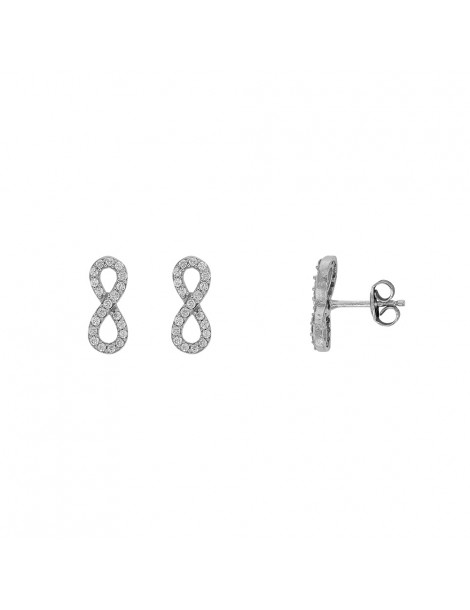 Boucles d'oreilles microserti "Infini" Argent rhodié et oxydes