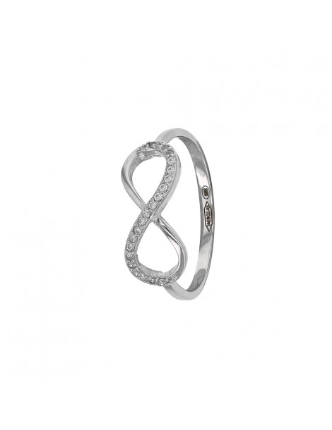 Bague microserti "Infini" en argent rhodié et oxydes de zirconium