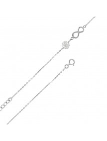 Bracelet infini en argent rhodié et boule de cristal blanche 3181259 Laval 1878 38,00 €