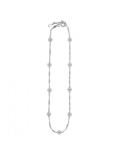 Anklet chain decorated with rhodium silver balls 3113060 Laval 1878 42,00 €