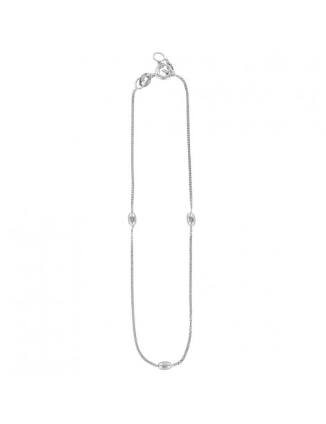 Gourmette link anklet chain with 3 oval balls