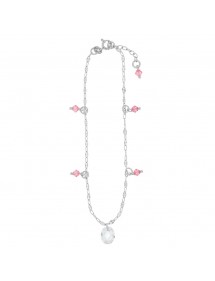 Fußkette mit rosa getönten Oxiden in Rhodiumsilber 311411 Laval 1878 29,90 €