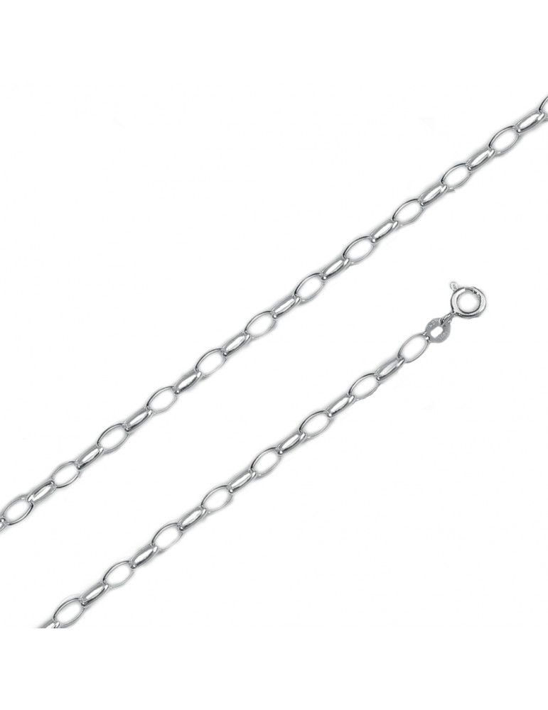 Pulsera de cadena jaseron ovalada en plata de ley