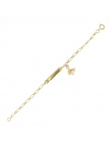 Bracciale identificativo Baby delfino in ossido di zirconio placcato oro 3286359 Suzette et Benjamin 49,90 €