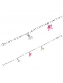 Bracelet pendant cloud, unicorn and rainbow sky rhodium silver 31812631 Suzette et Benjamin 54,00 €