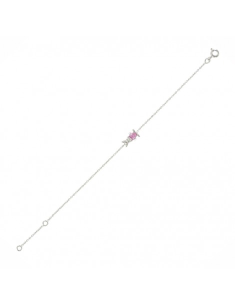 Bracelet argent rhodié avec lapin et oxyde de zirconium rose 31812361 Suzette et Benjamin 28,00 €