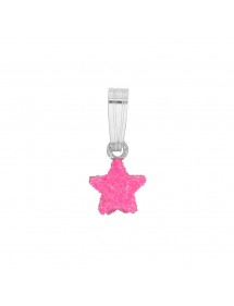 Pendant pink glitter star rhodium silver 31610456 Suzette et Benjamin 16,00 €