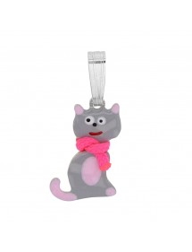 Cat pendant with rhodium silver scarf 31610448 Suzette et Benjamin 18,00 €