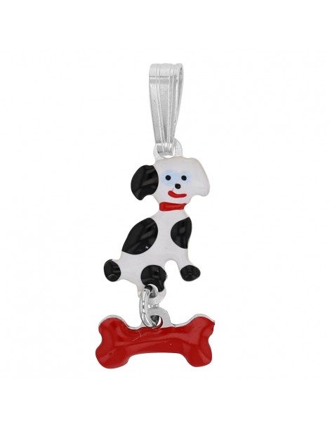 Ciondolo a forma di cane con ossa in argento rodiato 31610459 Suzette et Benjamin 18,00 €