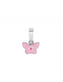 Pendentif papillon émaillé rose et argent rhodié 31610451 Suzette et Benjamin 22,00 €