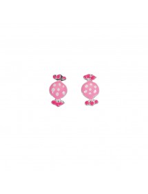 Boucles d'oreilles puces en forme de bonbon rose en argent rhodié 3130860 Suzette et Benjamin 19,90 €