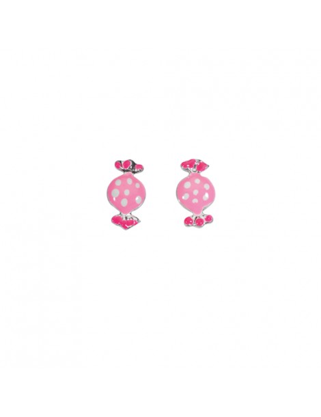 Orecchini a forma di caramella rosa in argento rodiato 3130860 Suzette et Benjamin 19,90 €