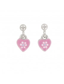 Orecchini in argento rodiato con cuore rosa per bambini 3131137 Suzette et Benjamin 32,00 €